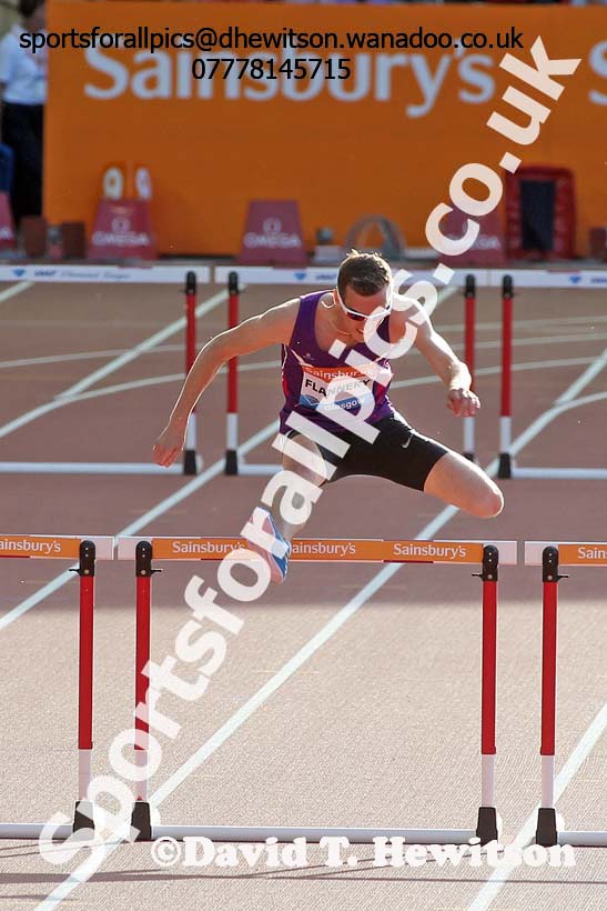 Niall Flannery, 400 metres hurdles at the Glasgow Diamond League. Photo: David T. Hewitson/Sports for All Pics